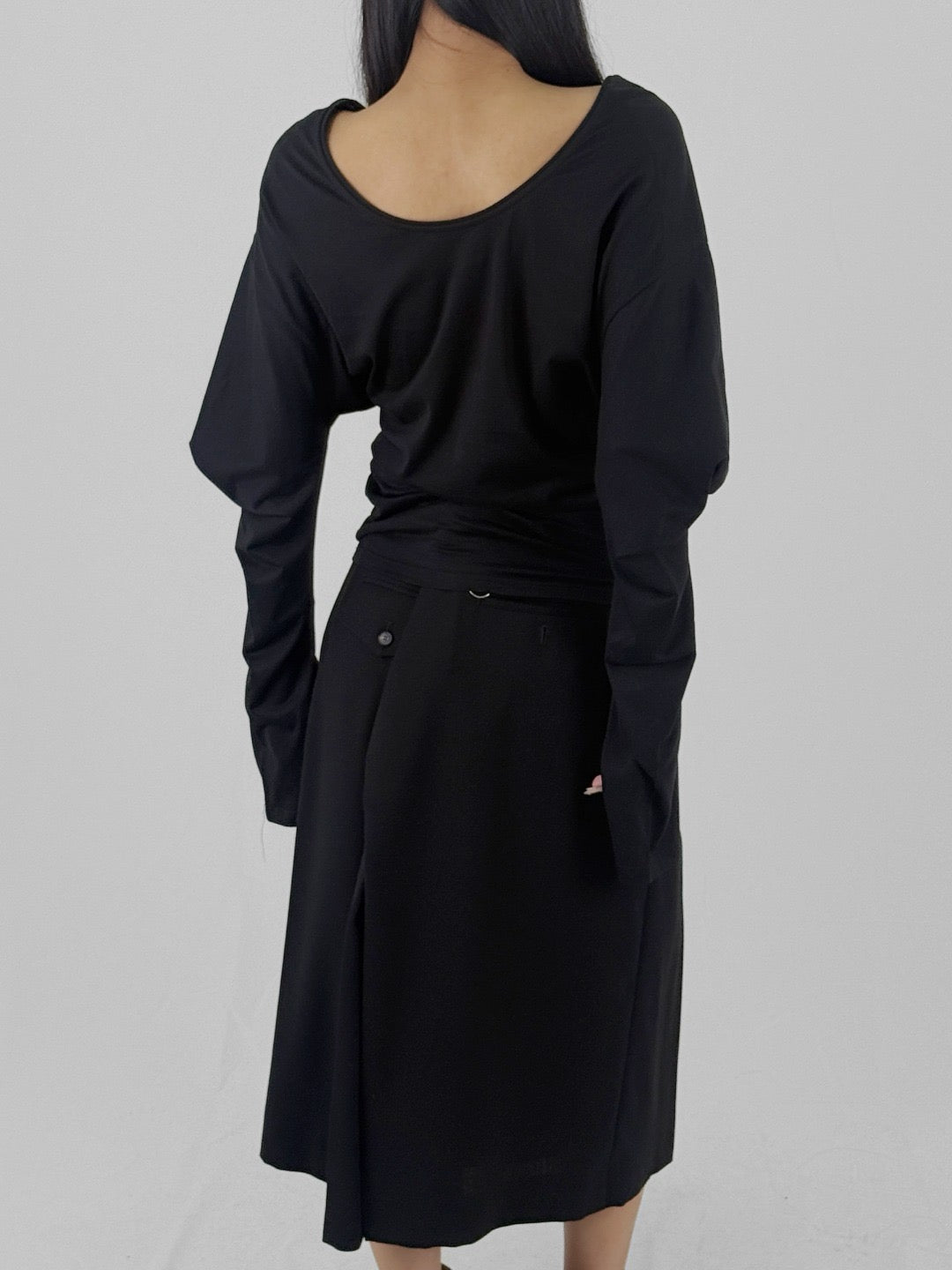 SETCHU - Hakama Pants Medium Matte Shiny - AW25 - Black