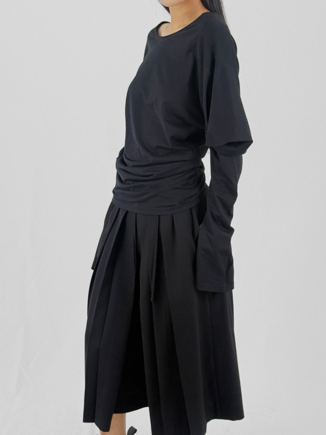 SETCHU - Hakama Pants Medium Matte Shiny - AW25 - Black