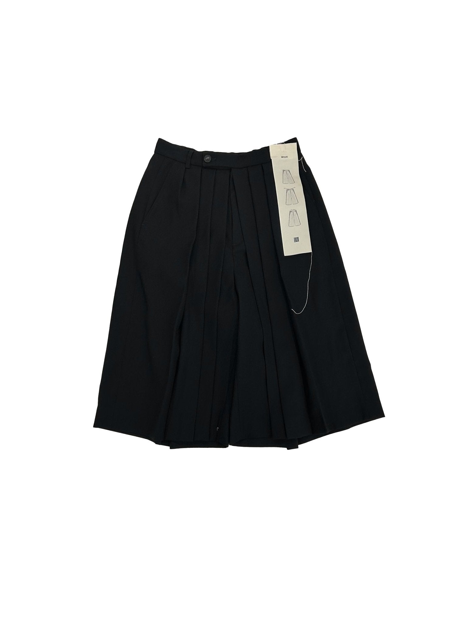 SETCHU - Hakama Pants Medium Matte Shiny - AW25 - Black