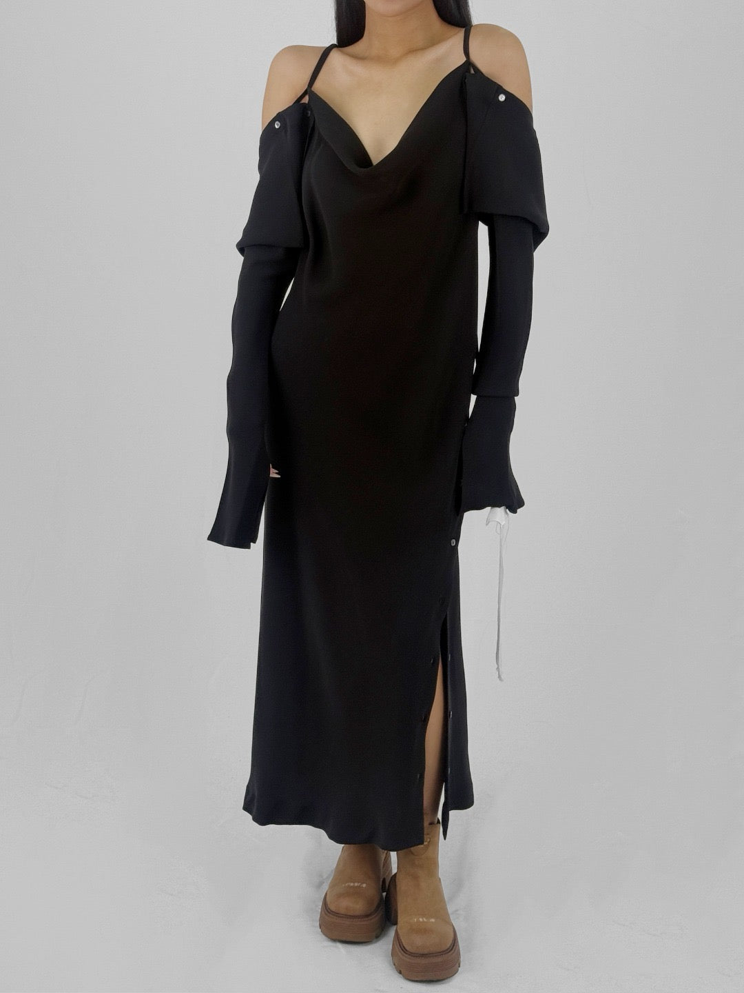 SETCHU - Origami Dress 1 Cady - AW25 - Black