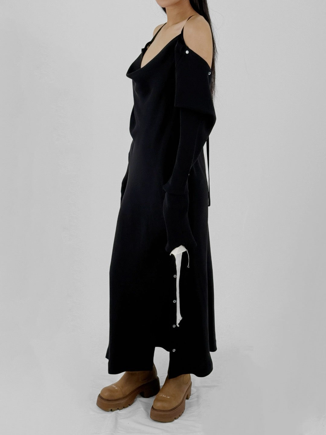 SETCHU - Origami Dress 1 Cady - AW25 - Black