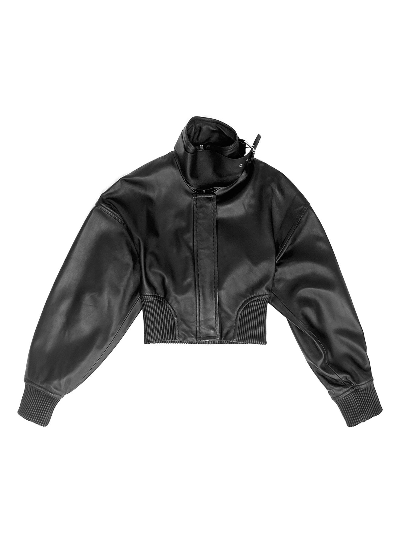 SPORTMAX Black Spxossido Leather Jacket