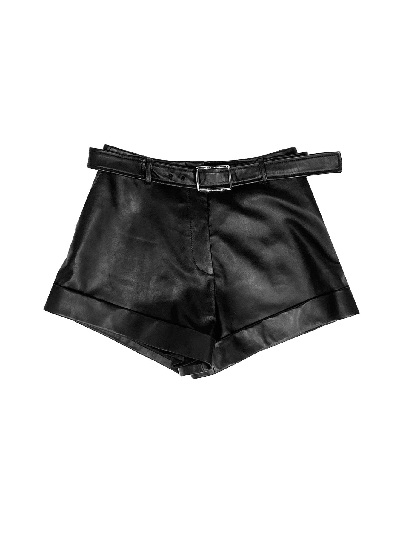 SPORTMAX Black Spxvasaio Leather Short