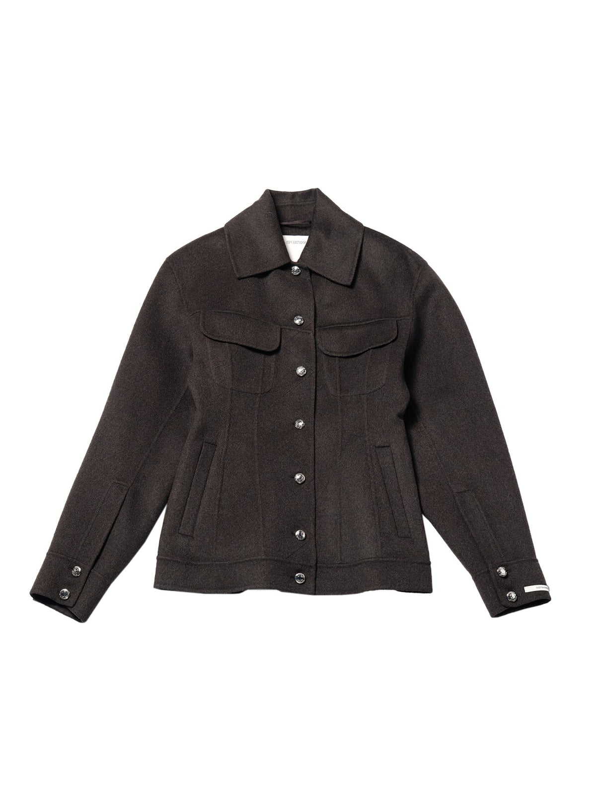 SPORTMAX Chocolate Twill Spxcalcio Long-Short Coat+1Piece