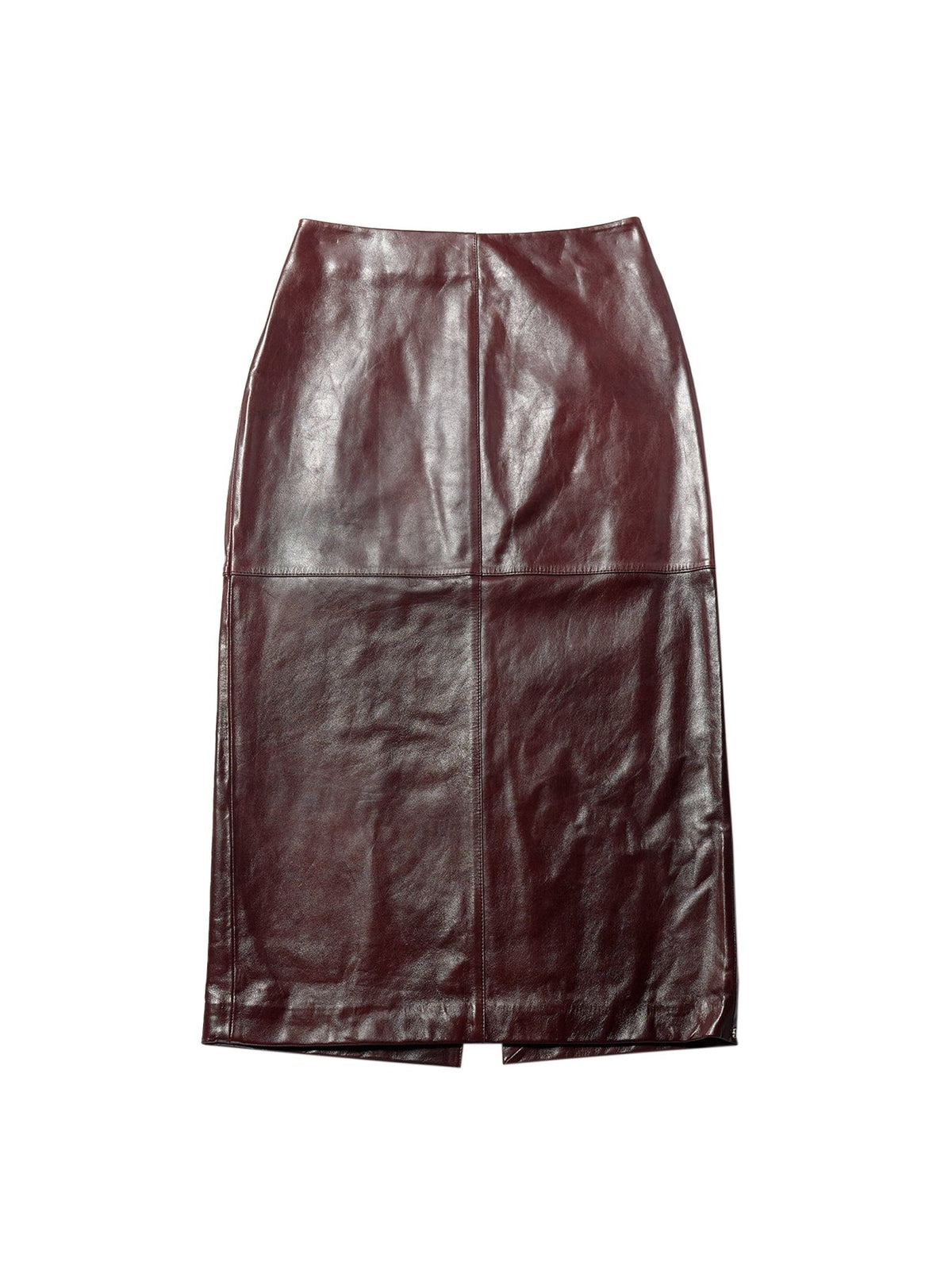 SPORTMAX Plum Spxlappole Leather Skirt