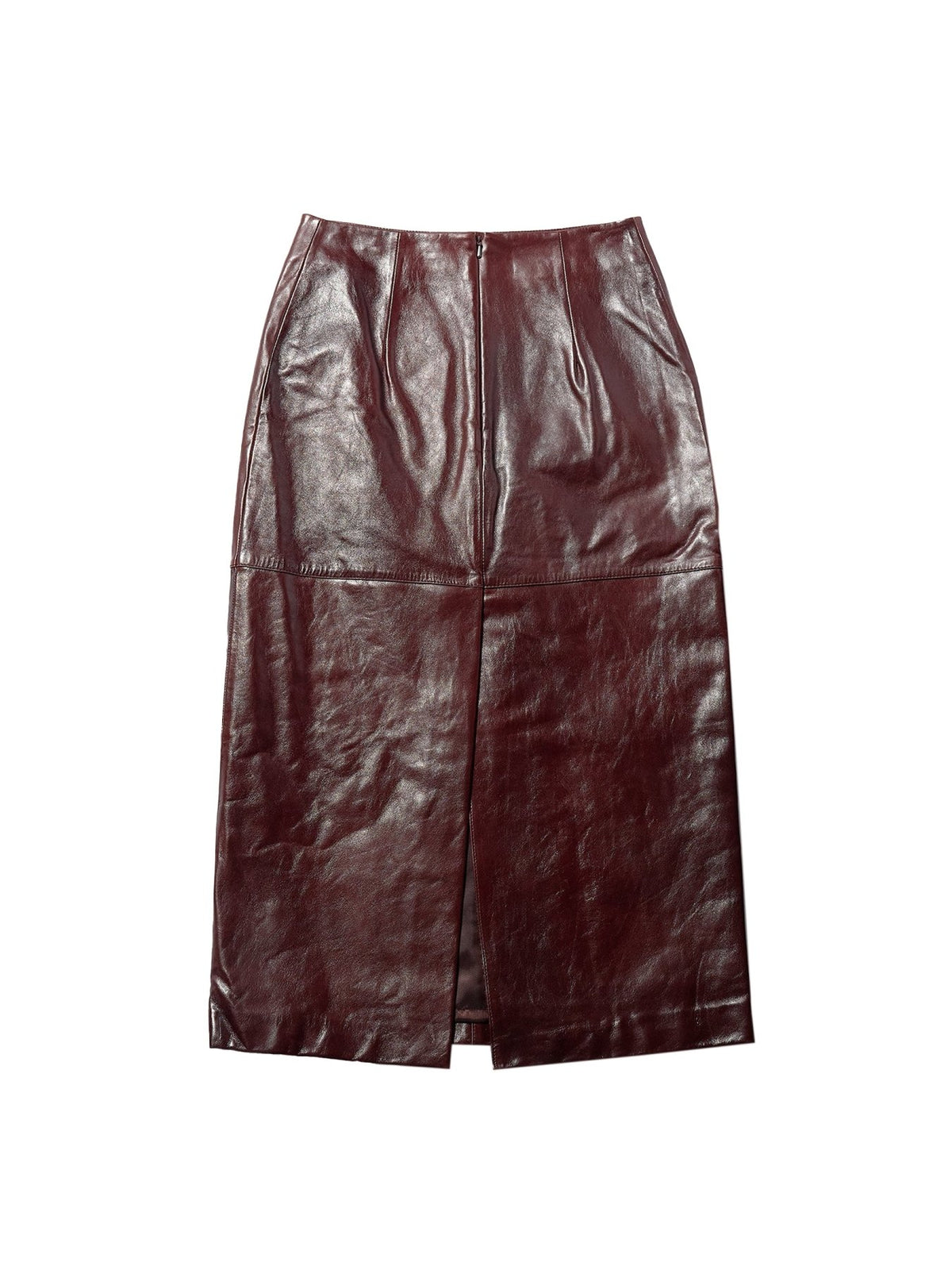 SPORTMAX Plum Spxlappole Leather Skirt
