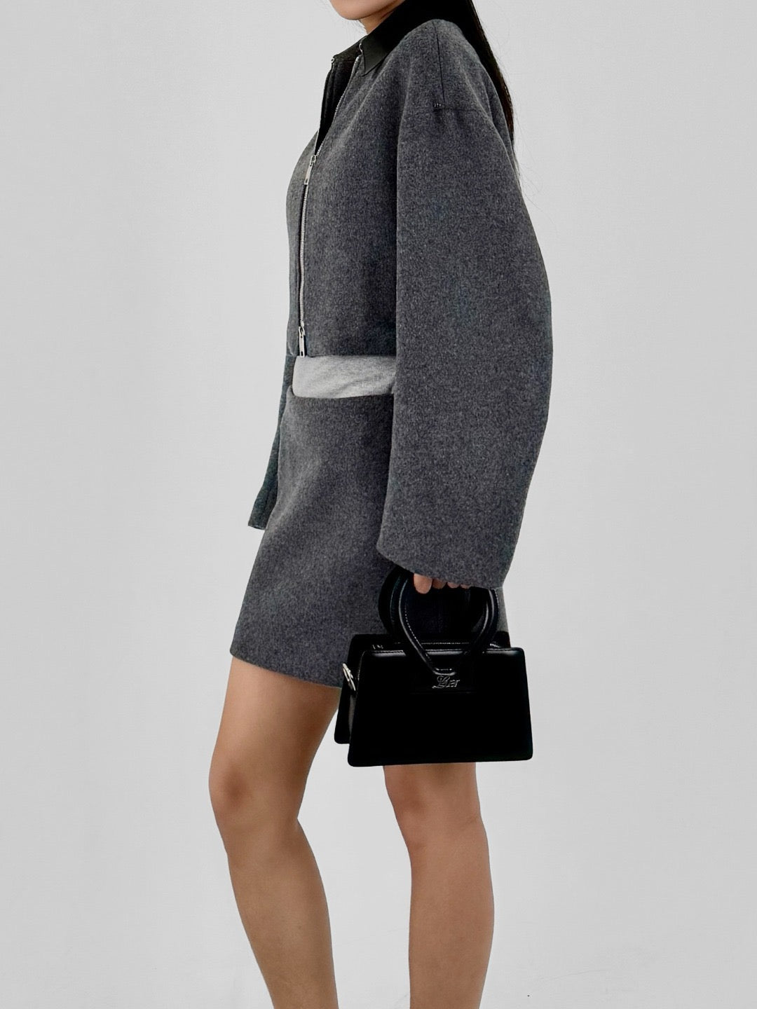 SPORTMAX - Vacuo Short Coat - AW25 - DARK GREY