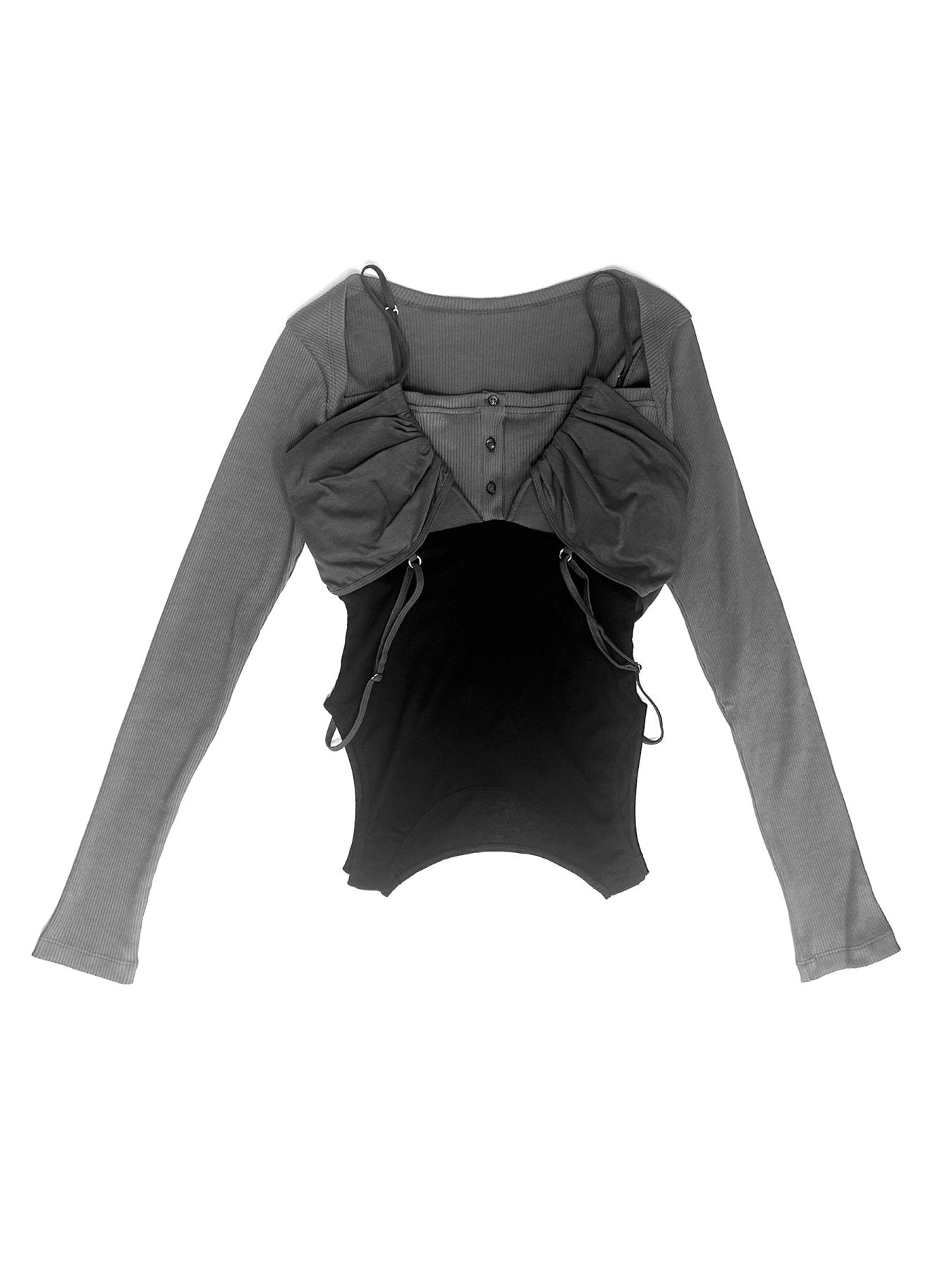 SRVC Grey Layered Pyjama Top
