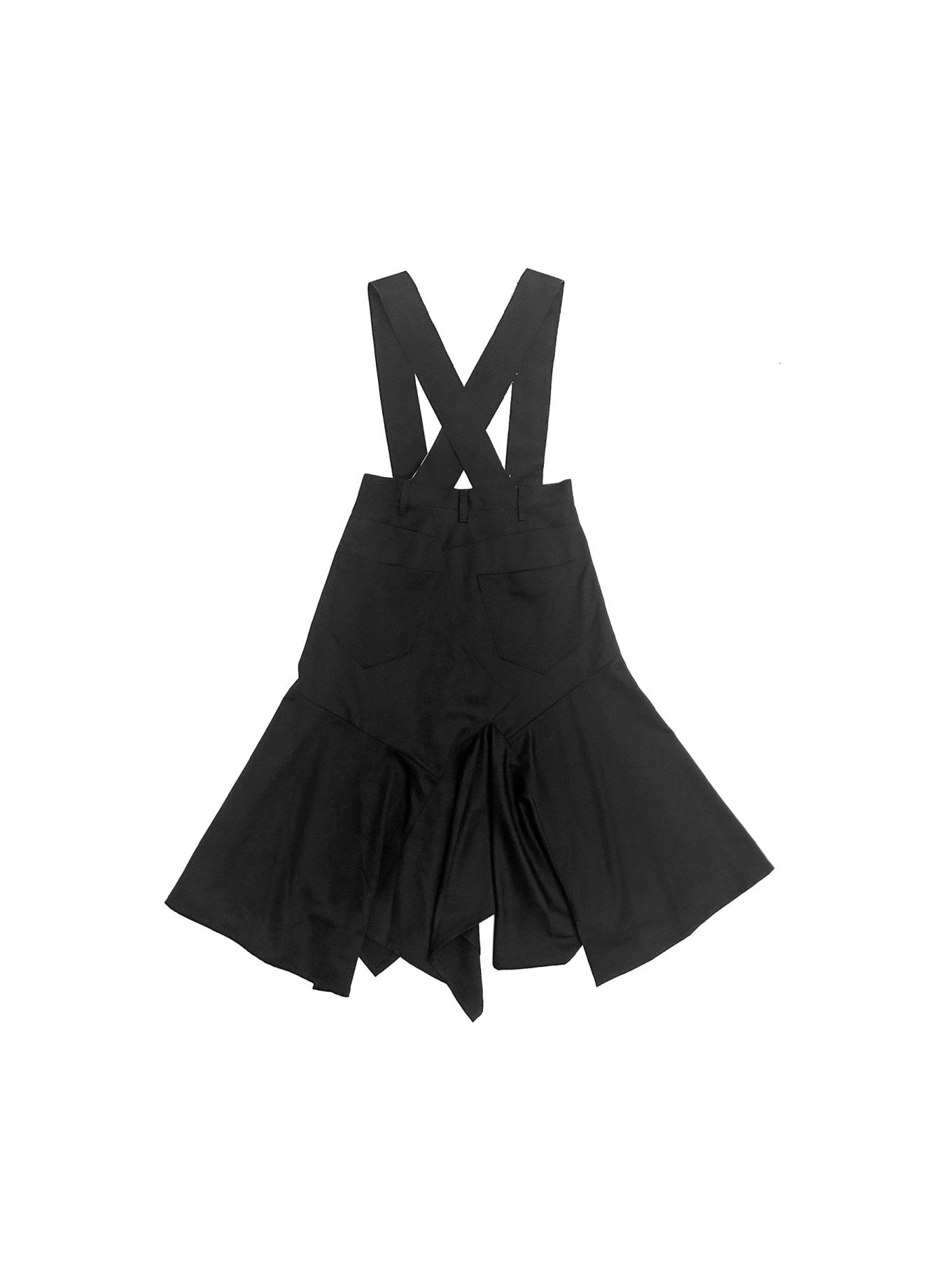 SULVAM Black Garbadine Asymmetrical Skirt