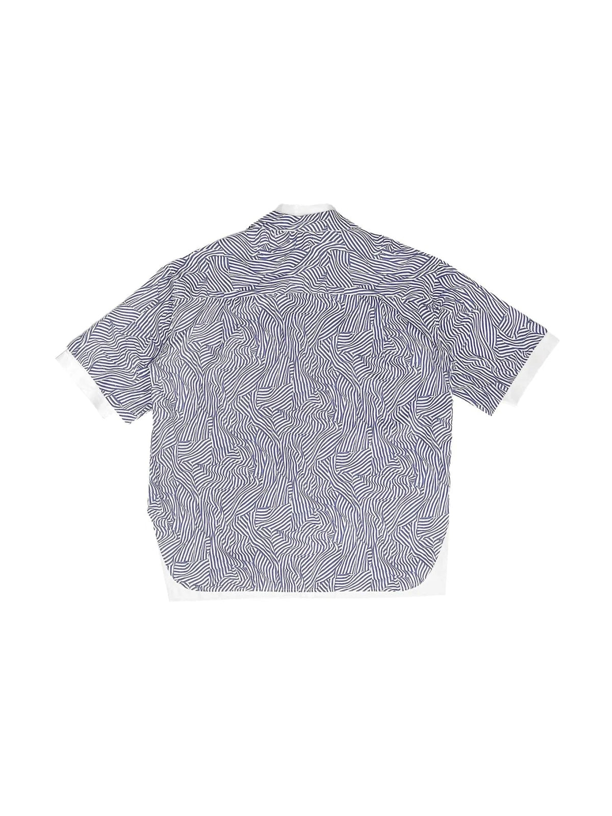 SULVAM Blue Crazy Stripe Lining Shirt