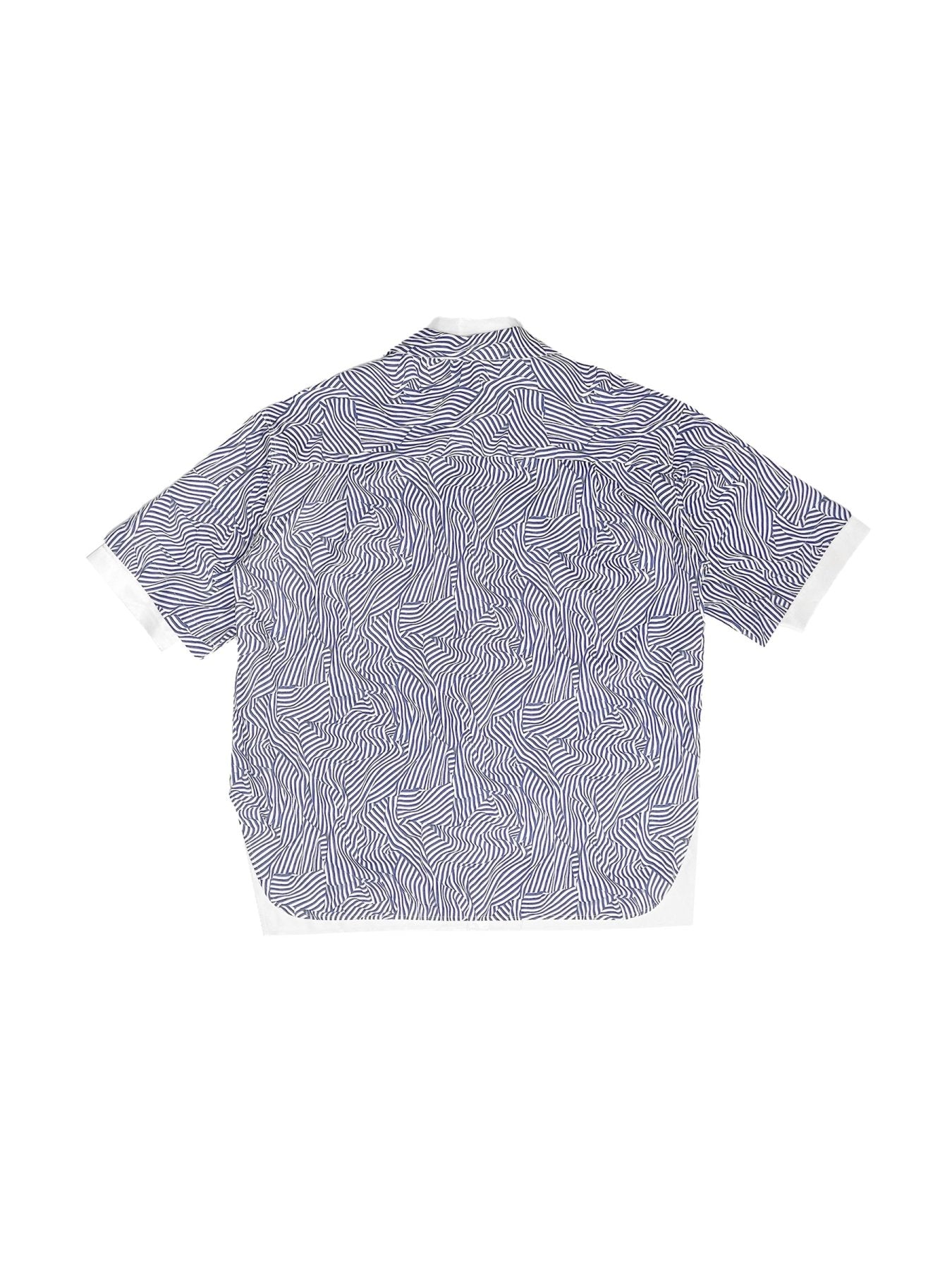 SULVAM Blue Crazy Stripe Lining Shirt