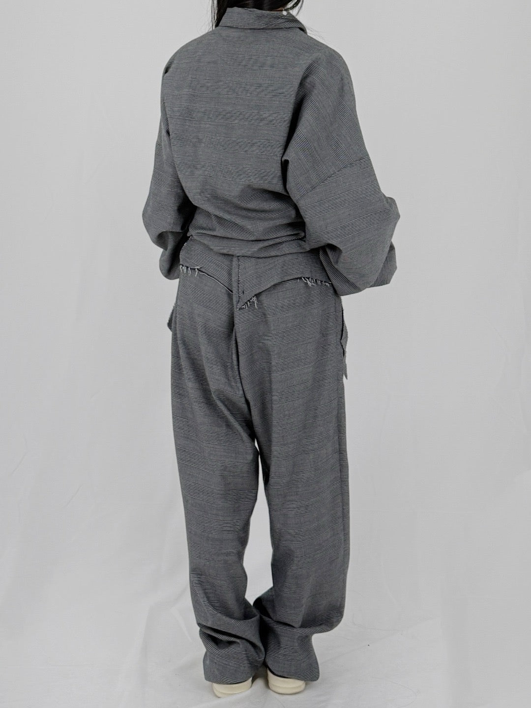 Sulvam - Cut Finish Flap Pants - AW25 - L GRAY