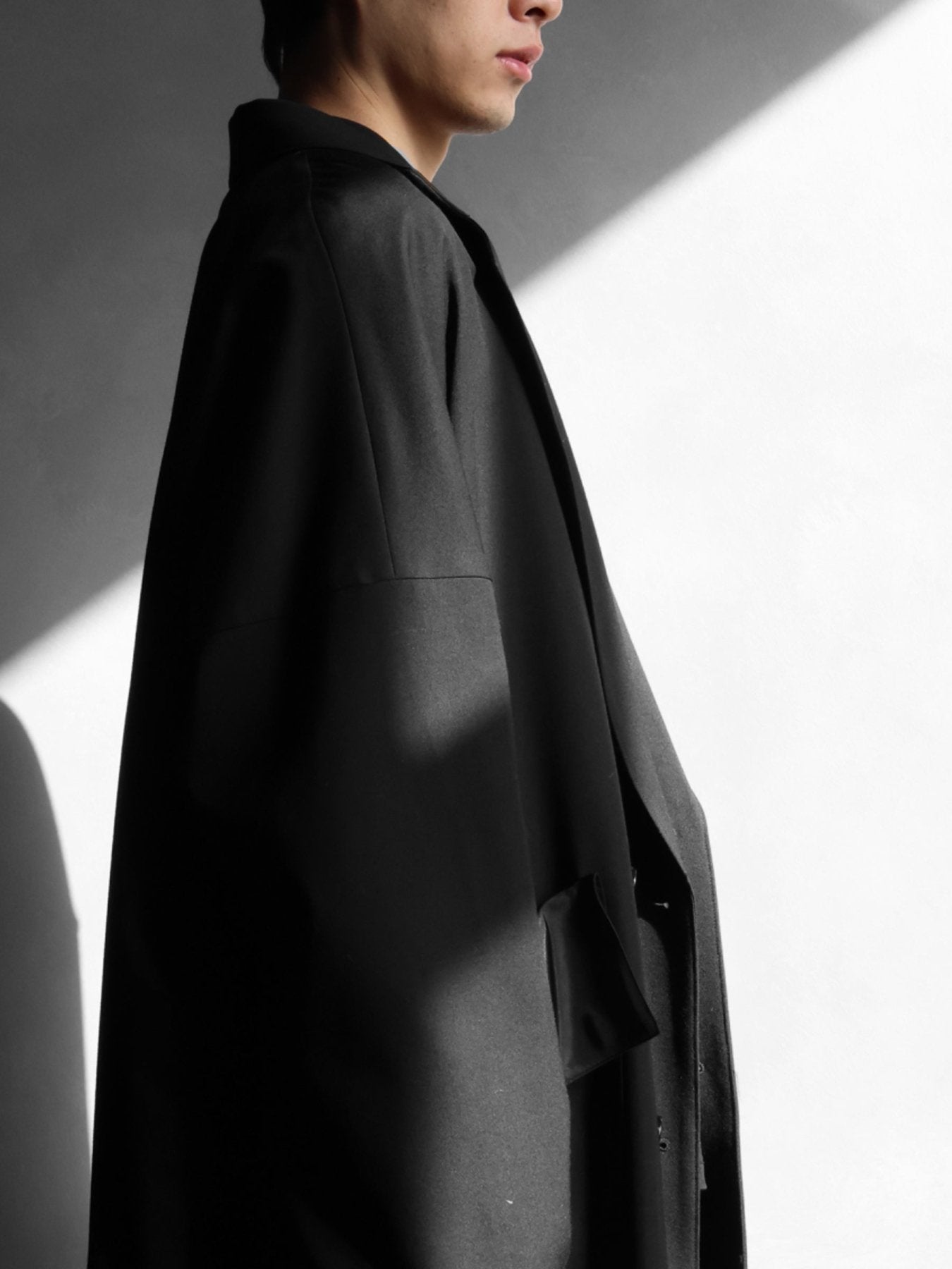 SULVAM - Ladies Classic Over Coat - SS25 - BLACK