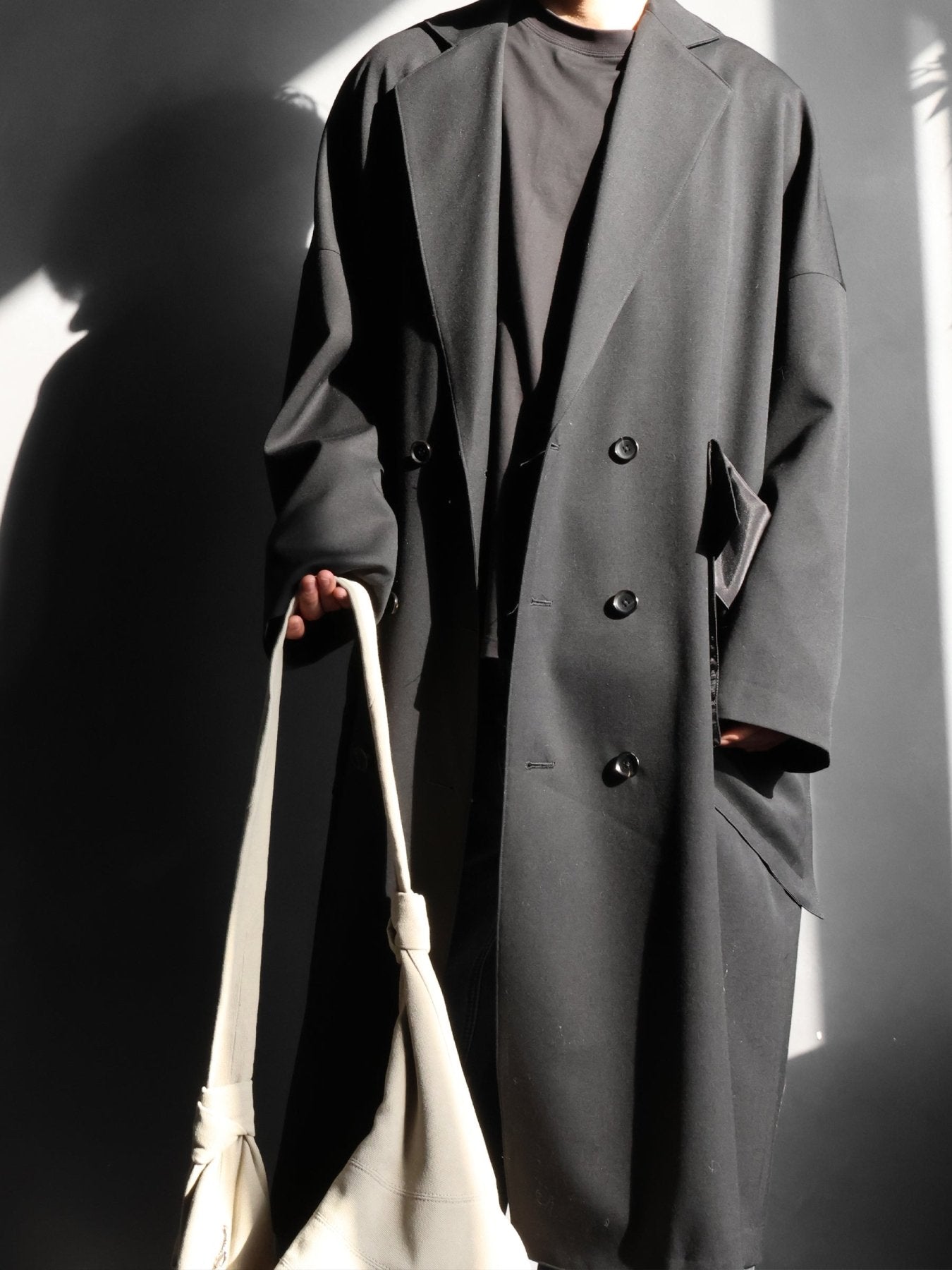 SULVAM - Ladies Classic Over Coat - SS25 - BLACK