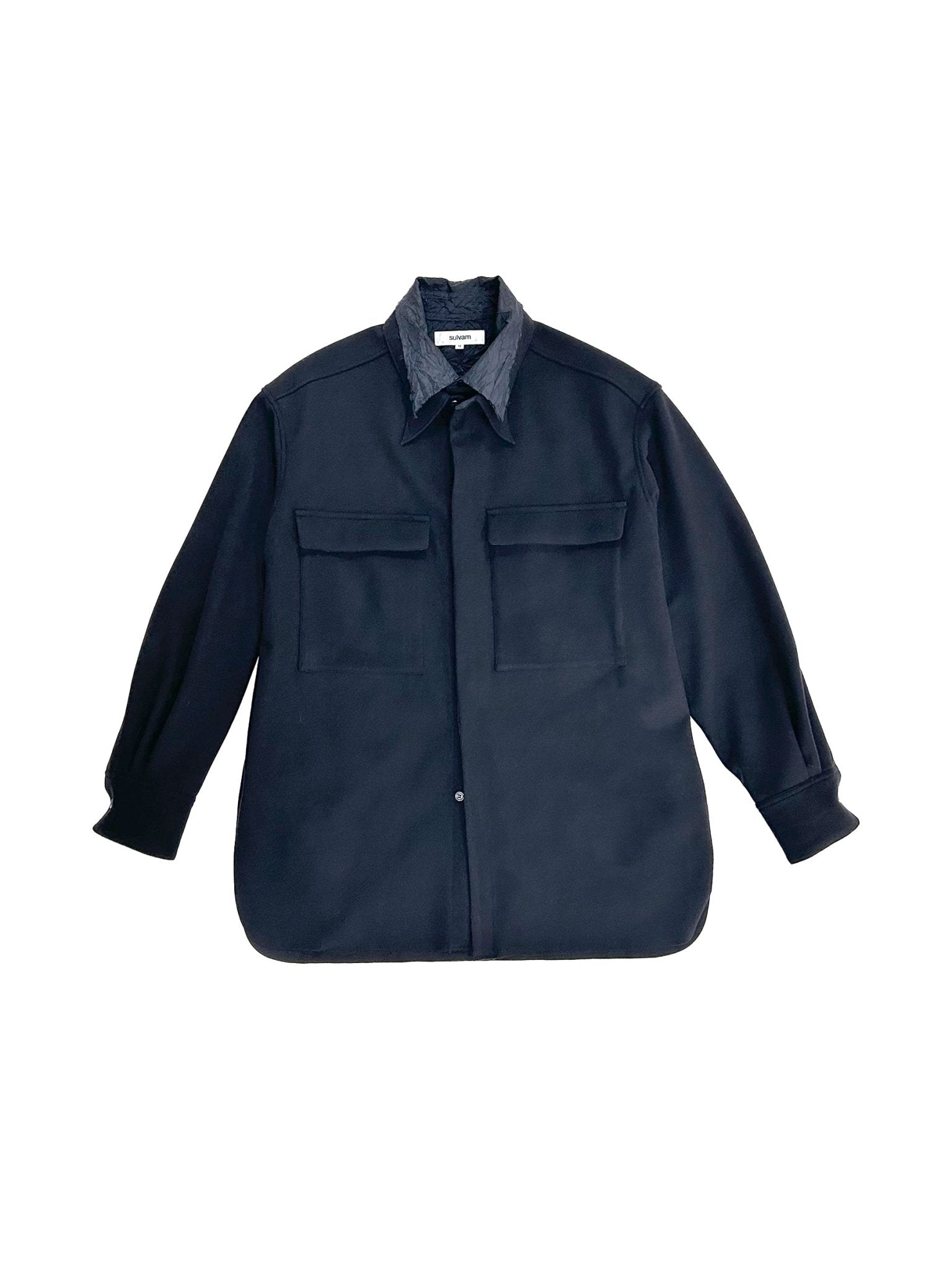 Sulvam - Nylon Layered Shirt - AW25 - BLACK