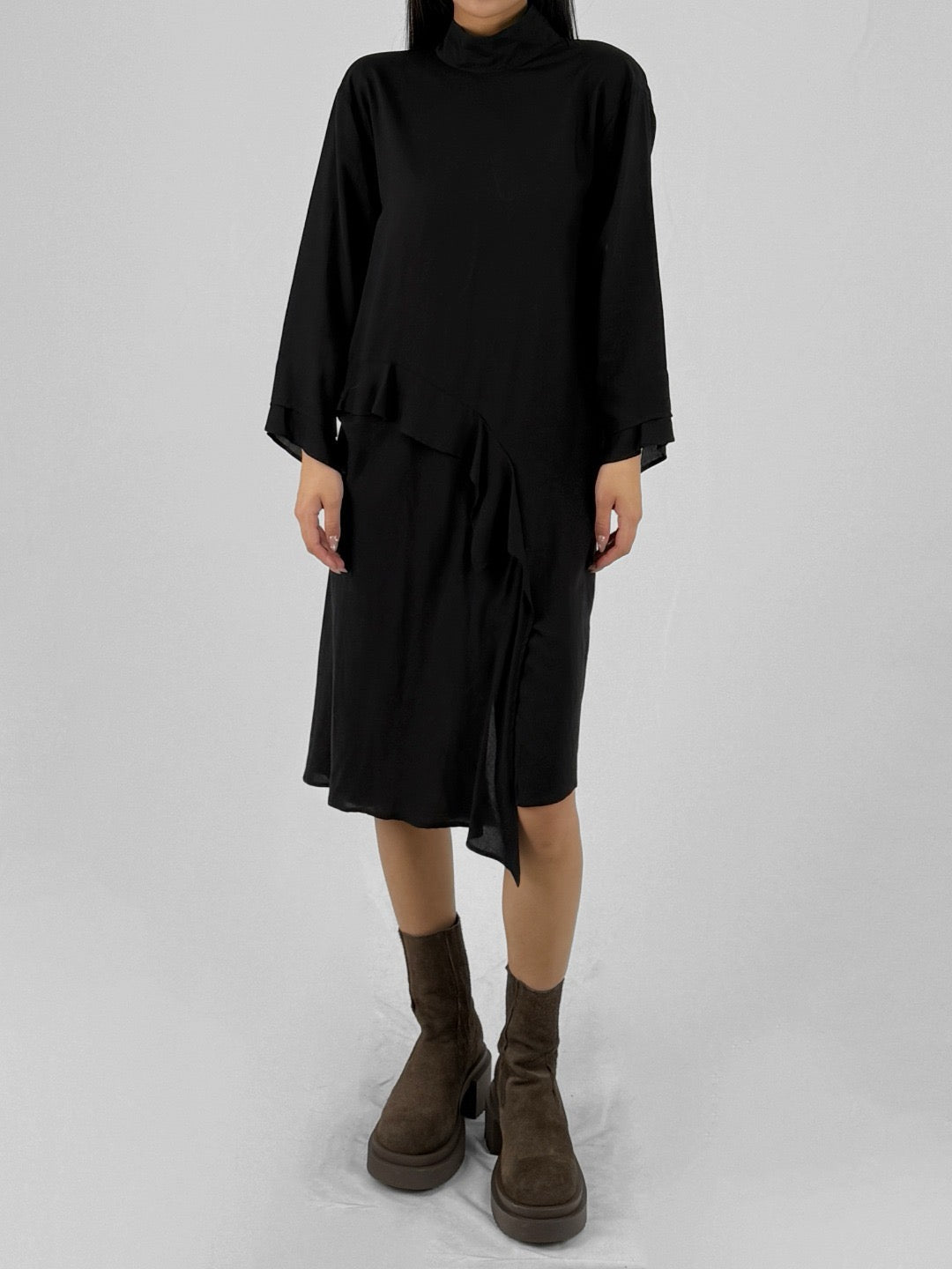 SULVAM - Stand Dress Shirt - SS25 - BLACK