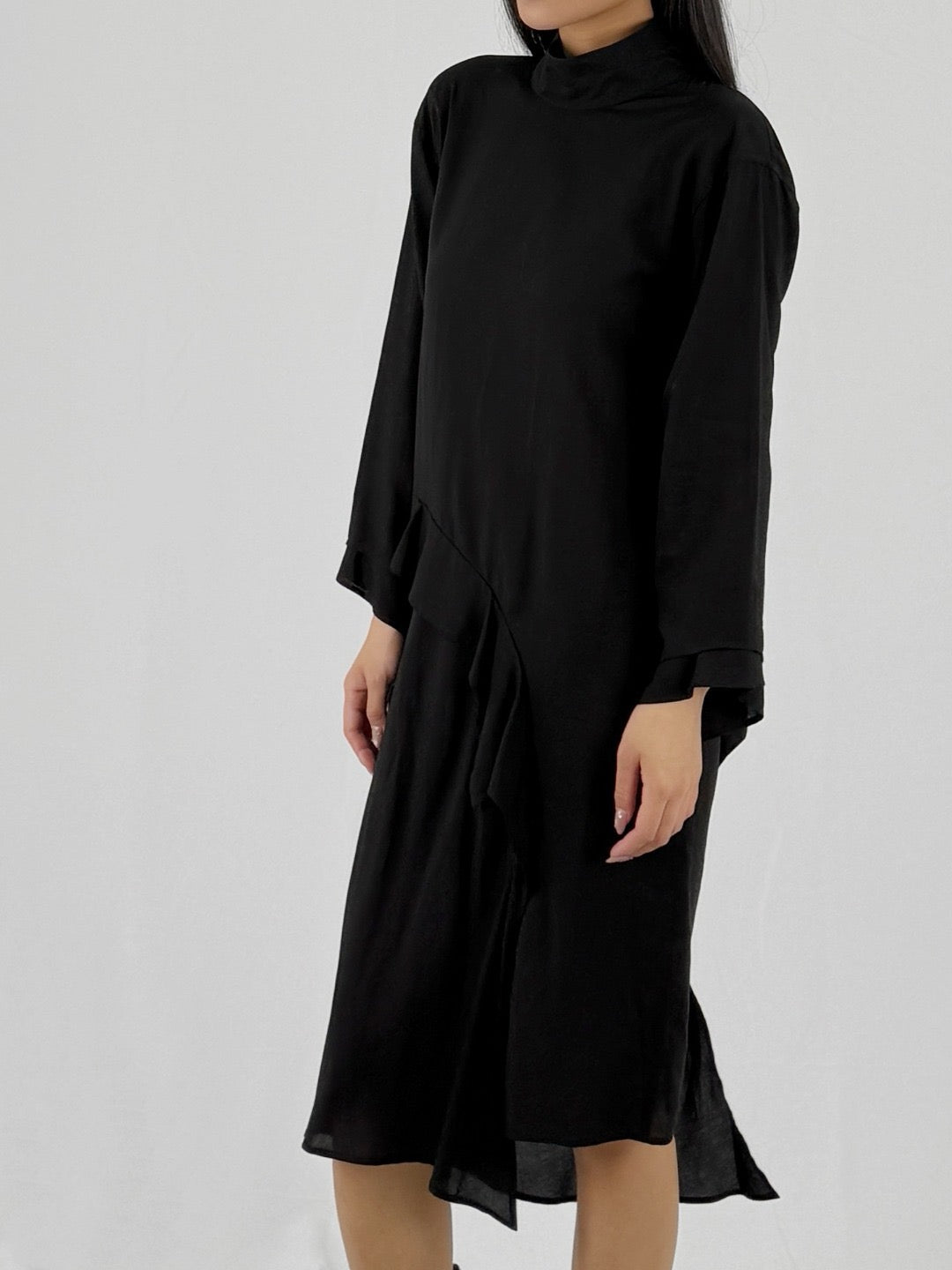 SULVAM - Stand Dress Shirt - SS25 - BLACK
