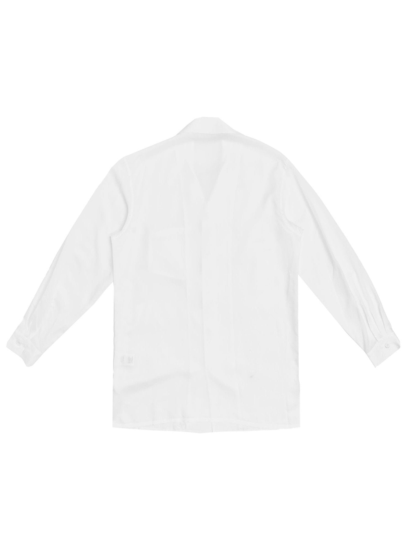SULVAM White Open Collar Rayon Shirt