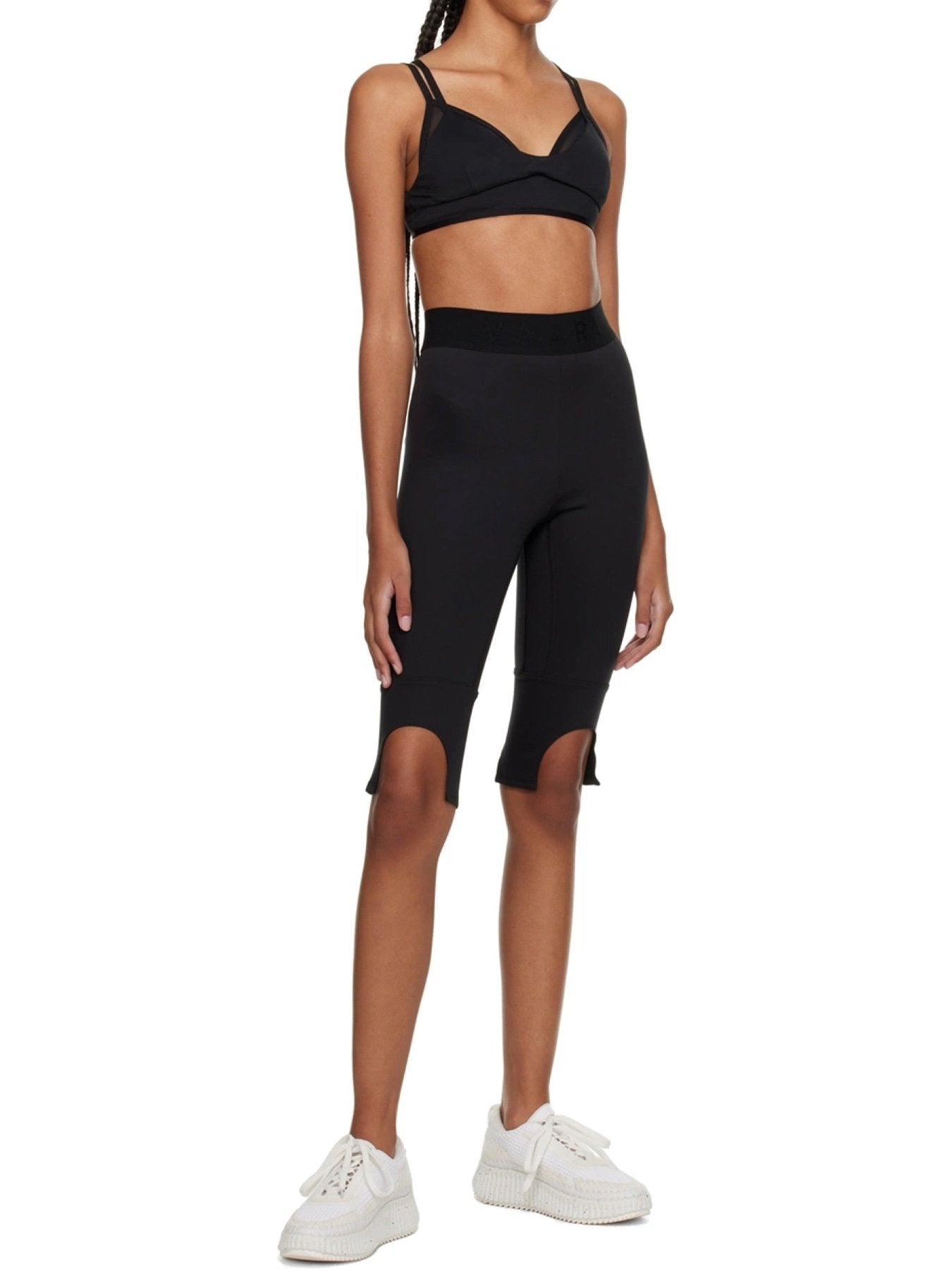 VAARA Black Everyday Knee Length Leggings Pants