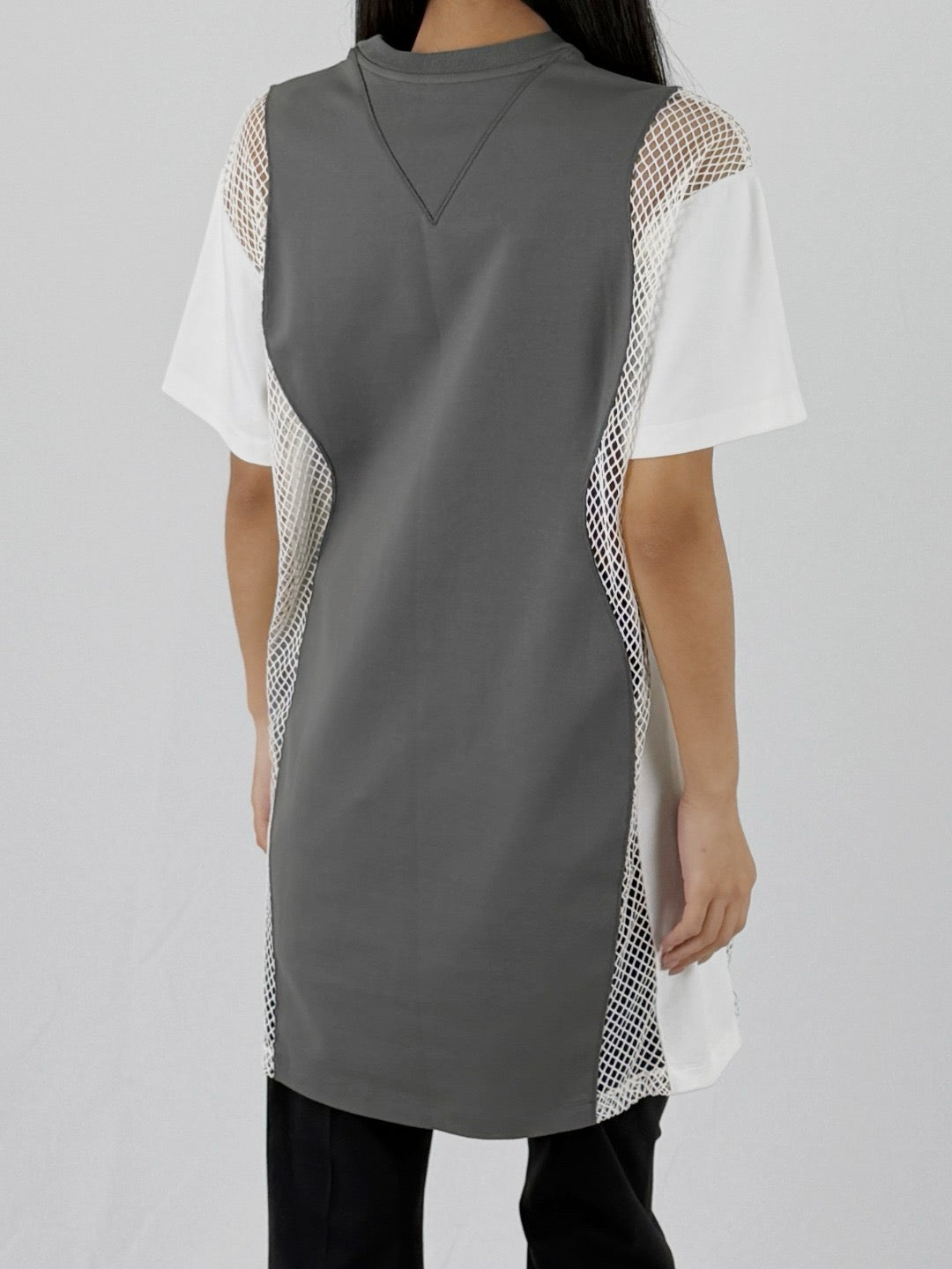 VAARA Grey Mesh Insert Dresses