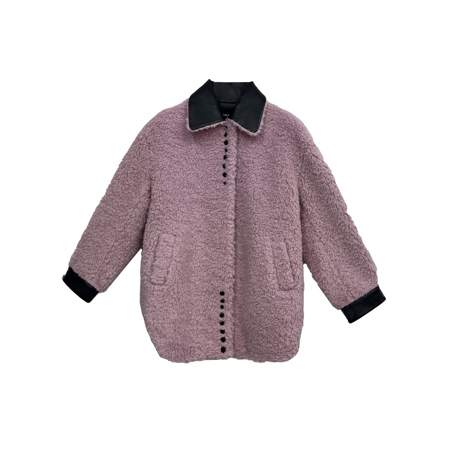 VII VICTOR X WANG - Shearling Leather Midi Jacket - AW23 - PINK