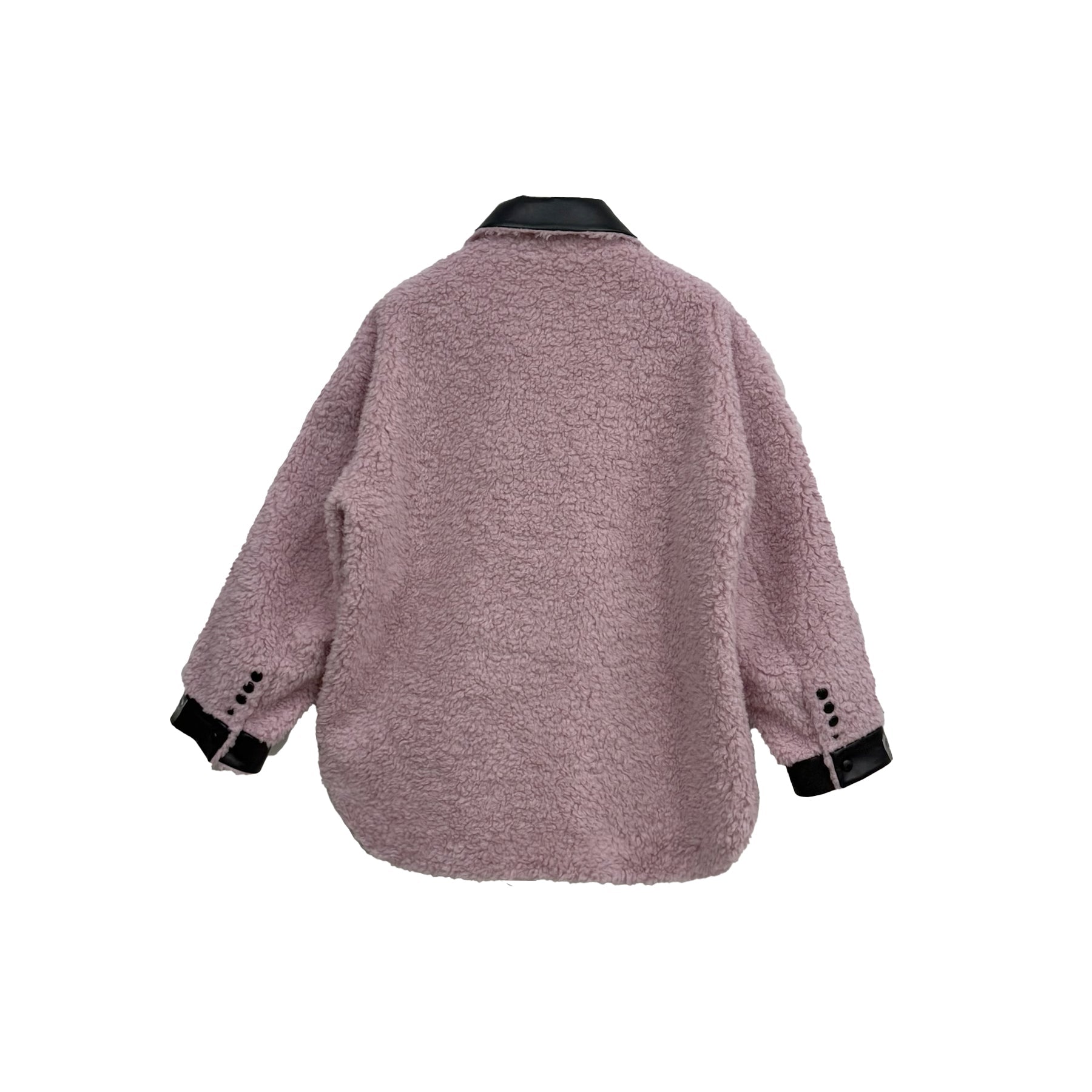 VII VICTOR X WANG - Shearling Leather Midi Jacket - AW23 - PINK