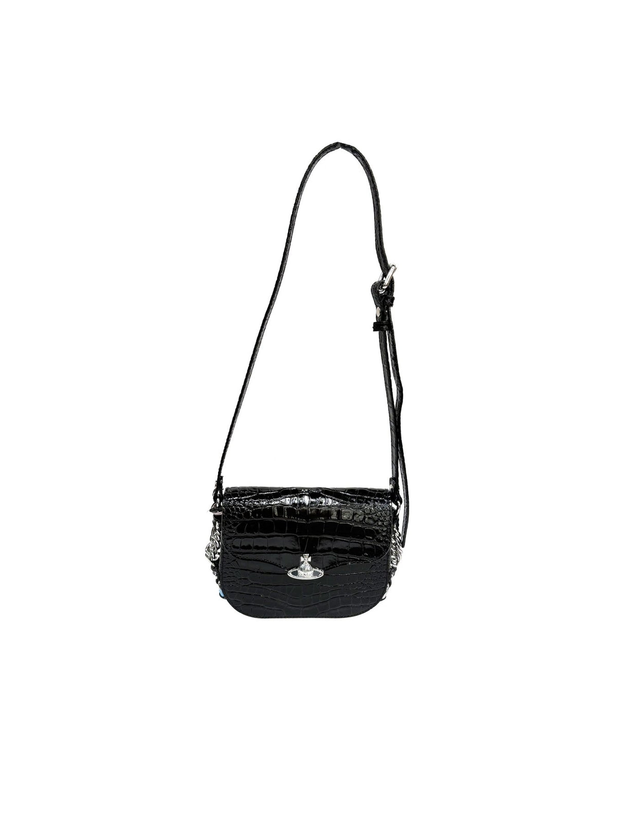 Vivienne Westwood Black Hunter Flap Crossbody