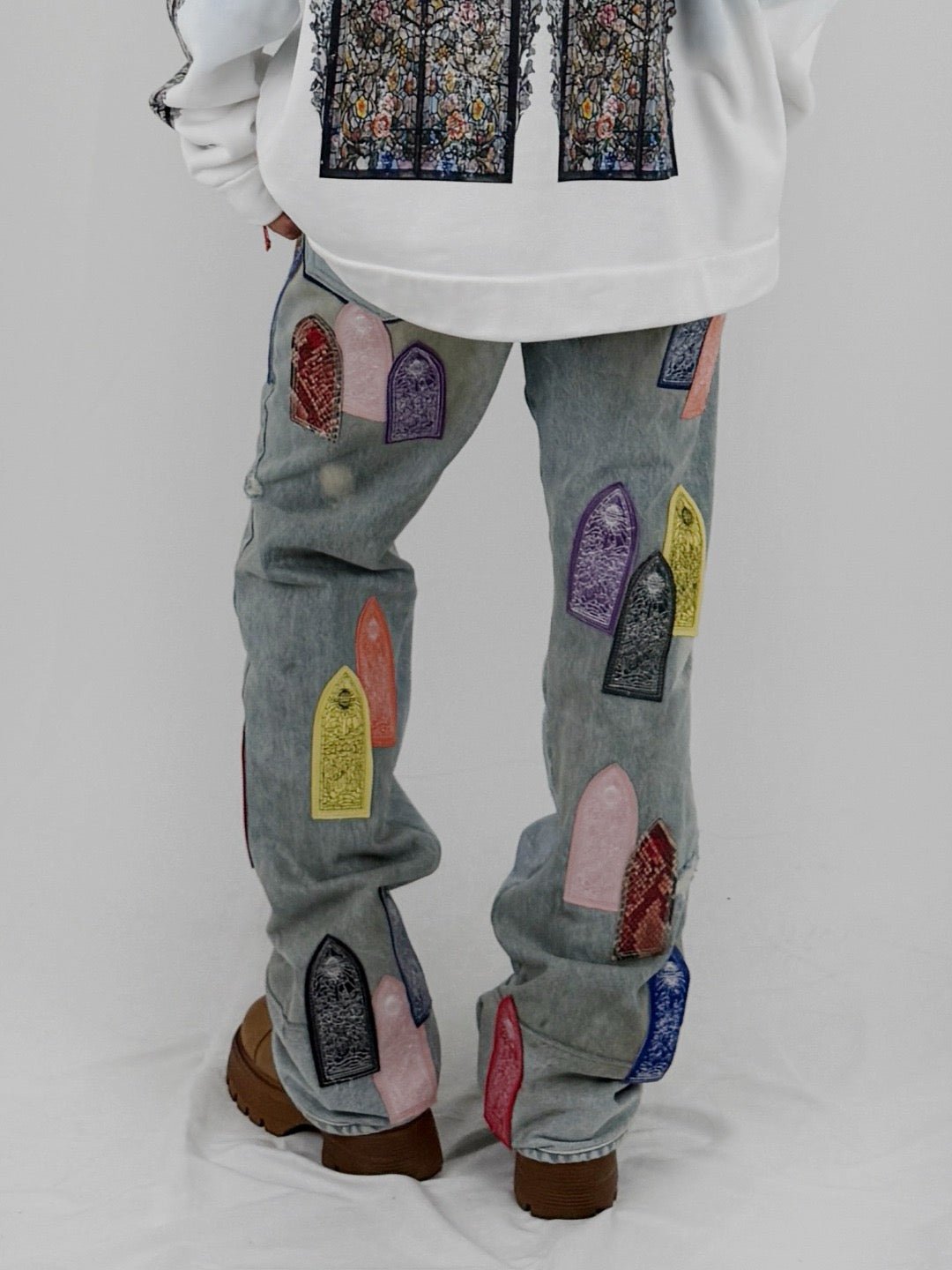 WHO DECIDES WAR - Patch Arched Repaired Distressed Denim - SS25 - MULTI