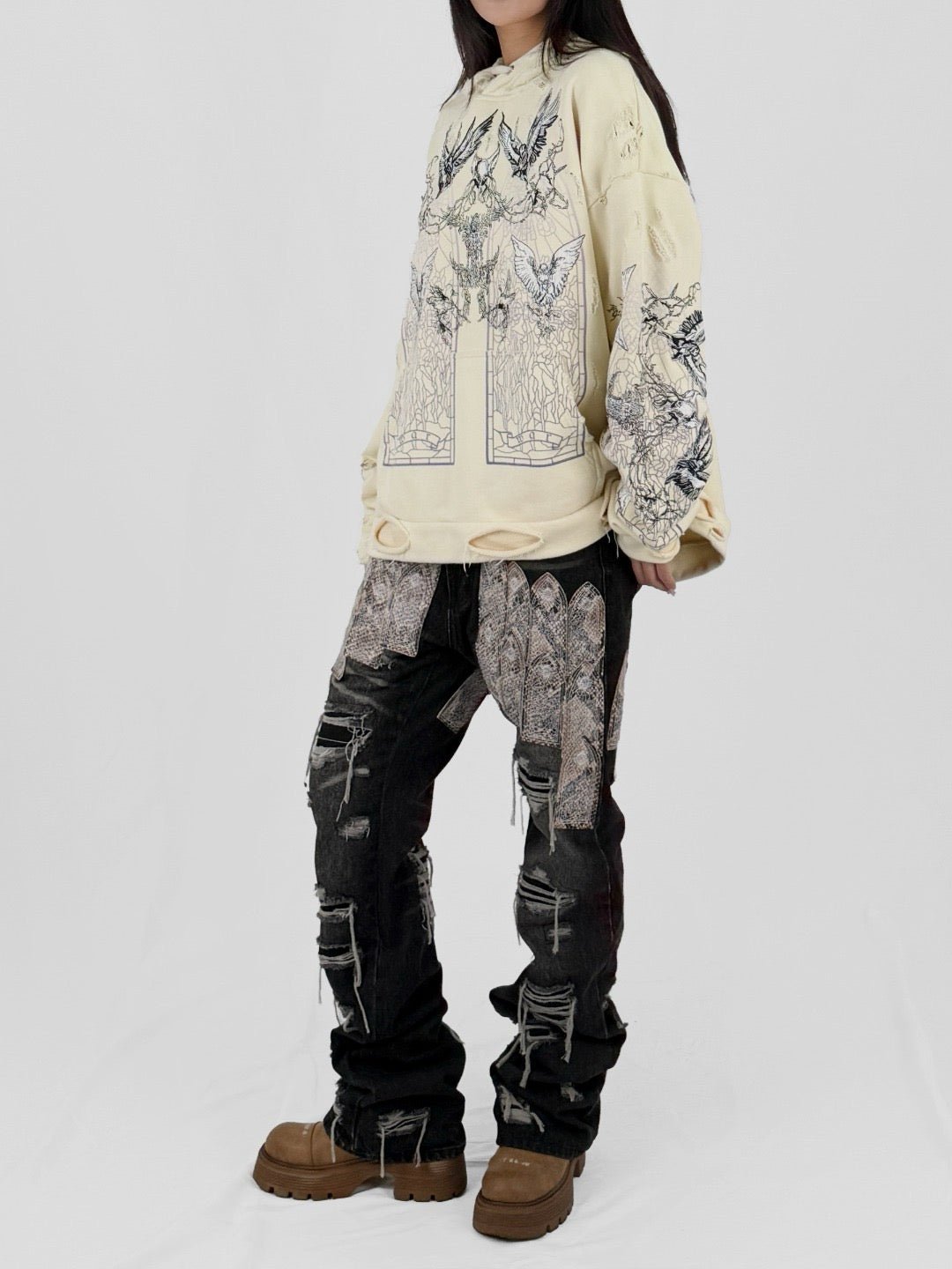 WHO DECIDES WAR - Patched Arch Mocha Denim - SS25 - CHESTNUT