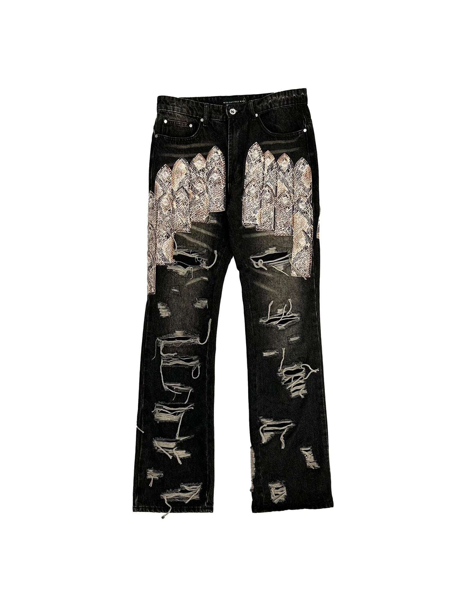 WHO DECIDES WAR - Patched Arch Mocha Denim - SS25 - CHESTNUT