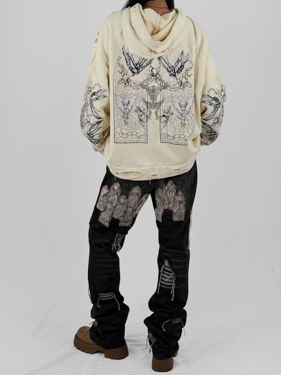 WHO DECIDES WAR - Patched Arch Mocha Denim - SS25 - CHESTNUT