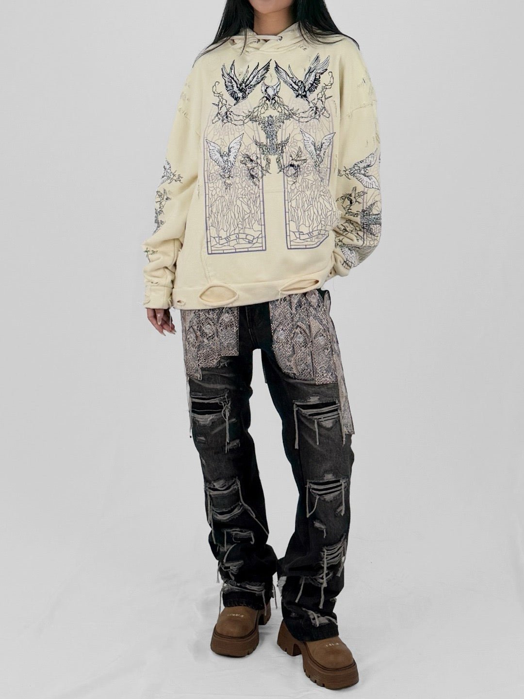 WHO DECIDES WAR - Patched Arch Mocha Denim - SS25 - CHESTNUT