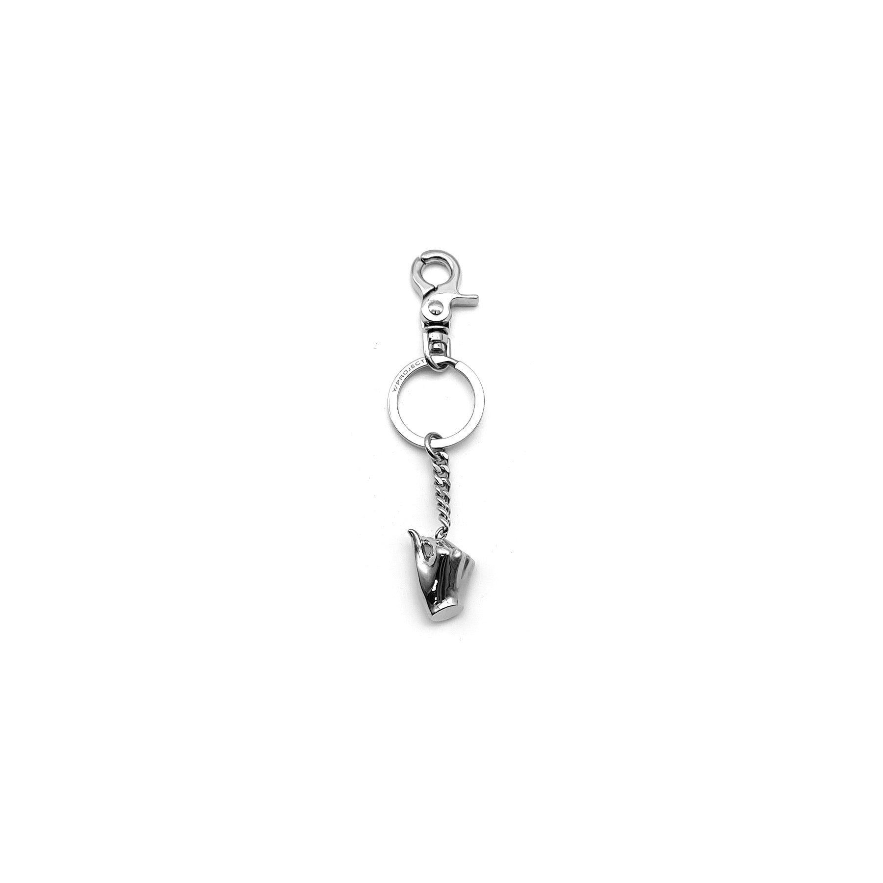 Y/PROJECT - MINI FINGER HEART KEYRING - SS24 - SILVER