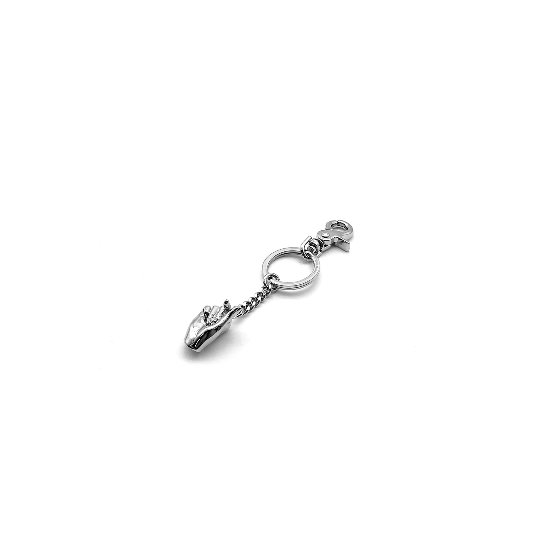 Y/PROJECT - MINI FINGER HEART KEYRING - SS24 - SILVER