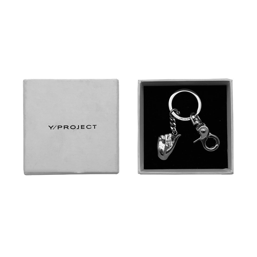 Y/PROJECT - MINI FINGER HEART KEYRING - SS24 - SILVER
