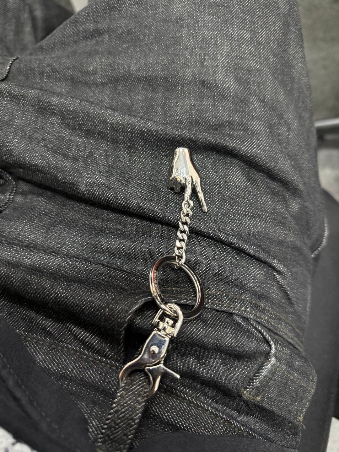 Y/PROJECT Silver Mini Finger Heart Keyring