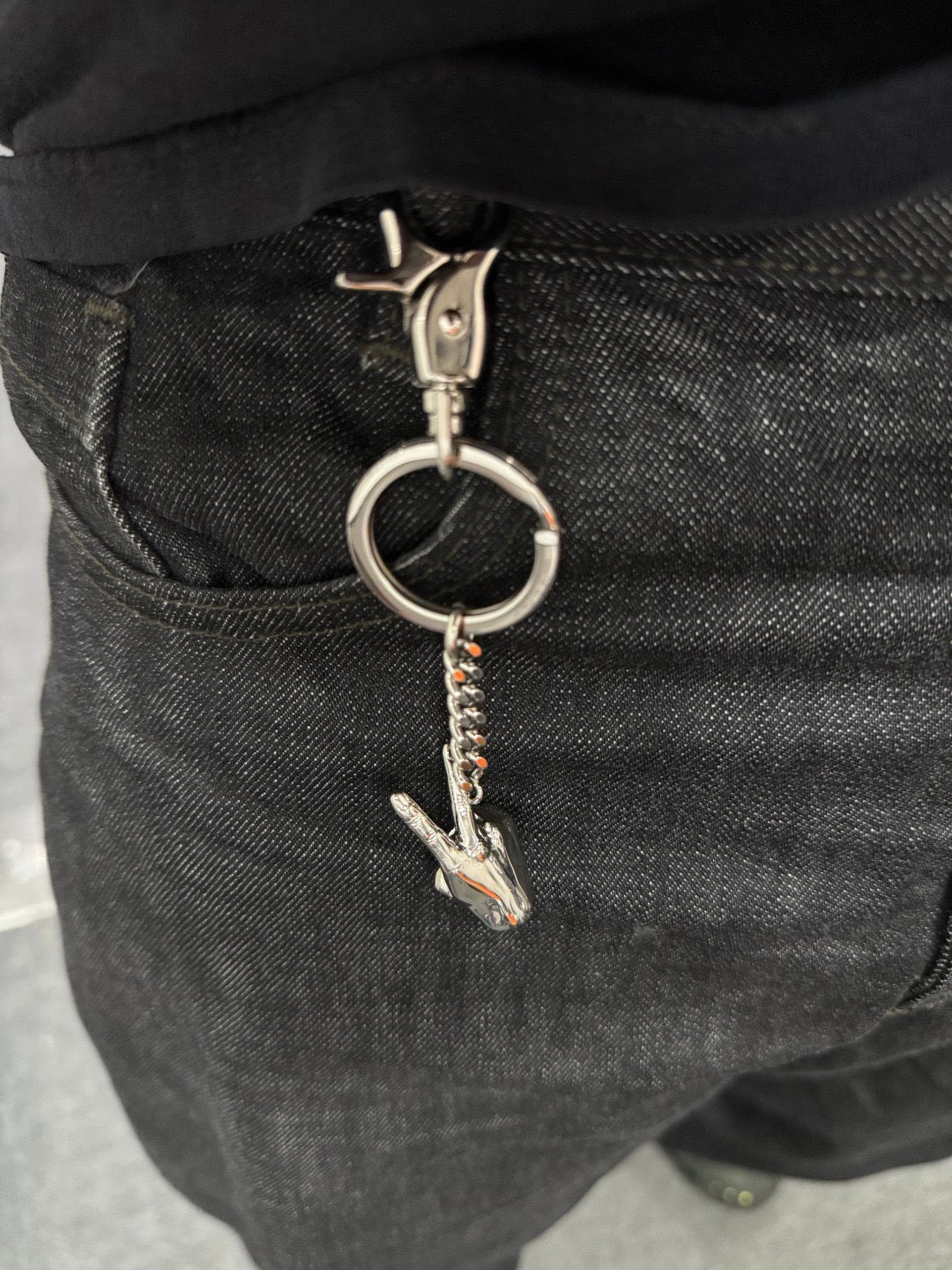 Y/PROJECT Silver Mini Finger Heart Keyring