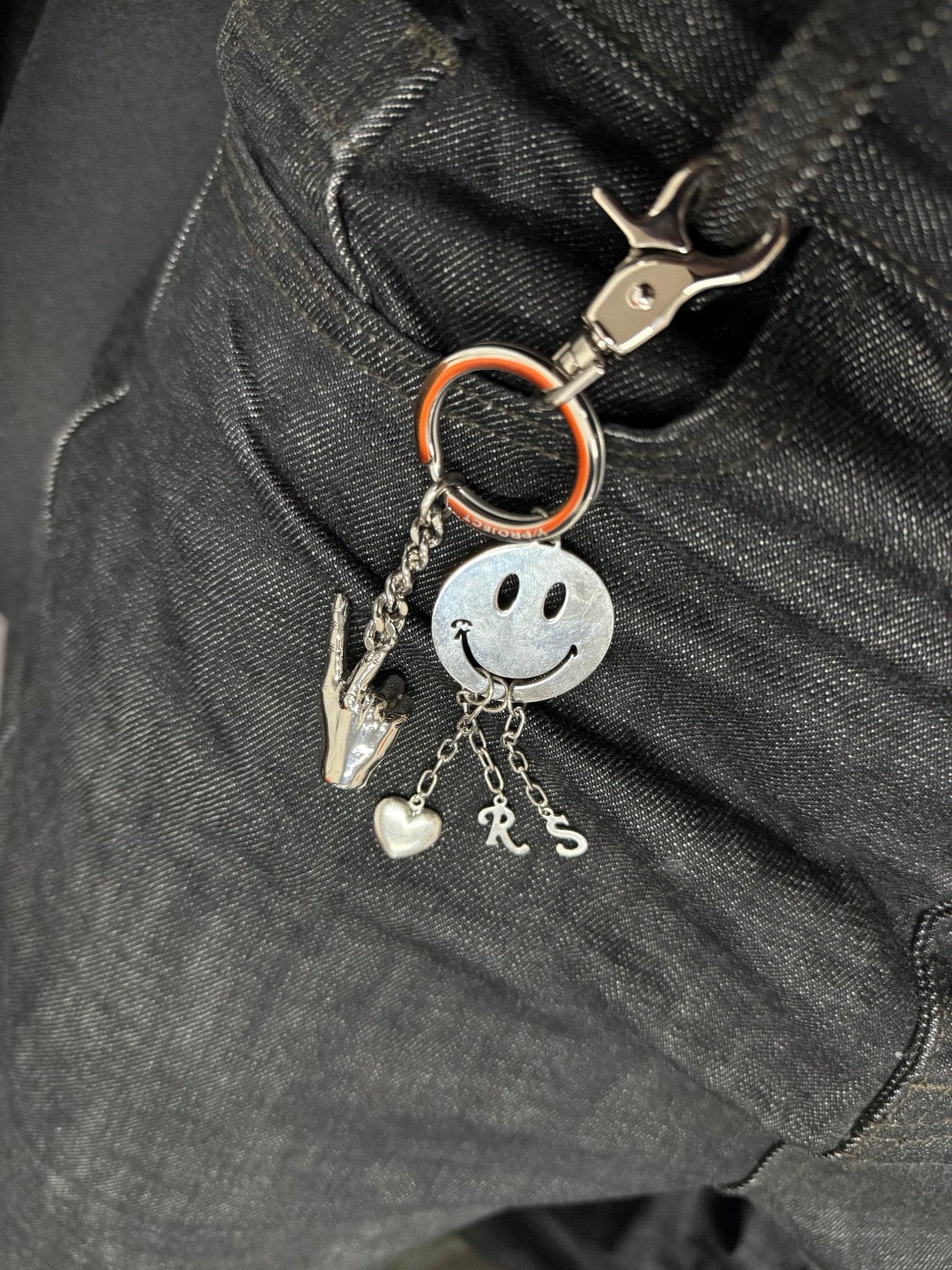 Y/PROJECT Silver Mini Finger Heart Keyring