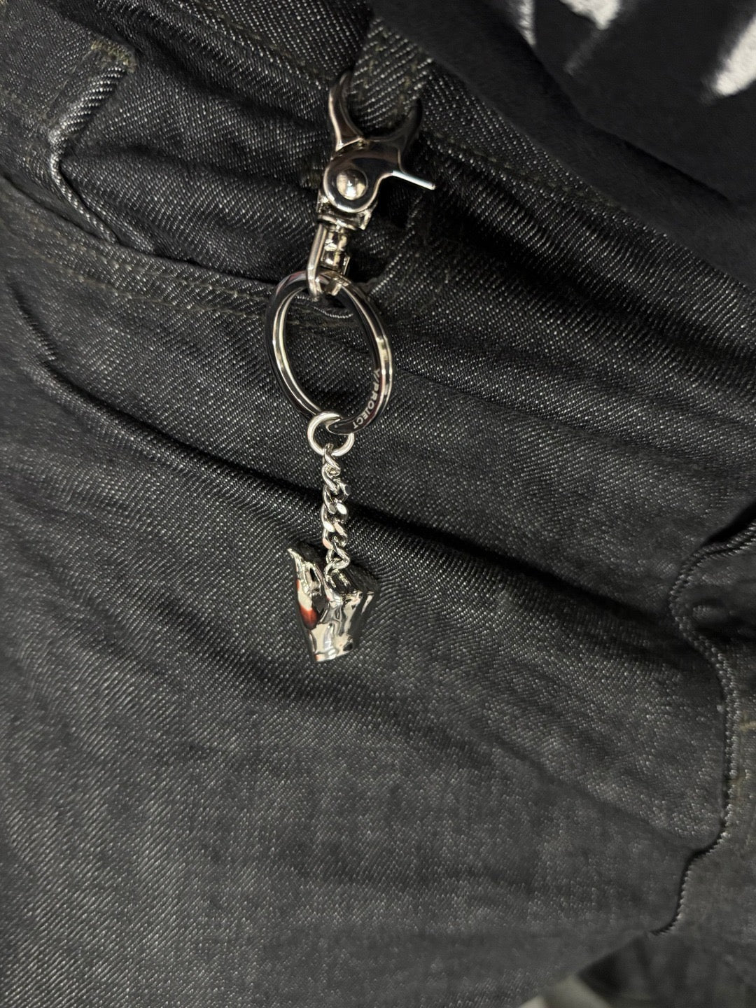 Y/PROJECT Silver Mini Finger Heart Keyrings