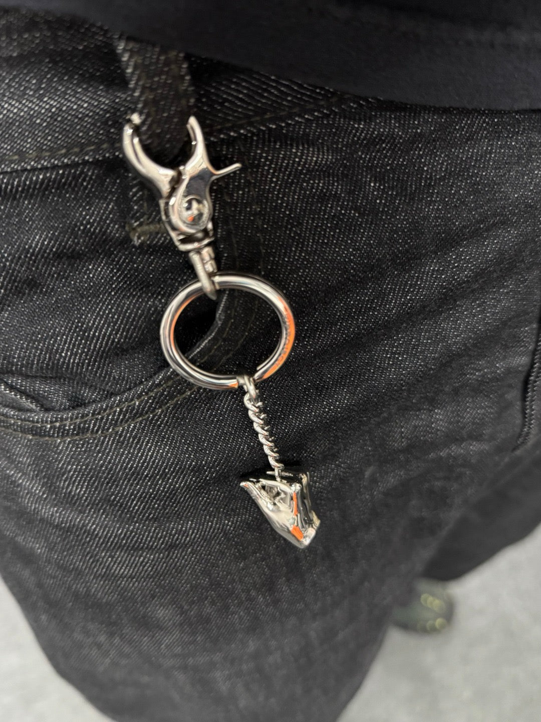 Y/PROJECT Silver Mini Finger Heart Keyrings
