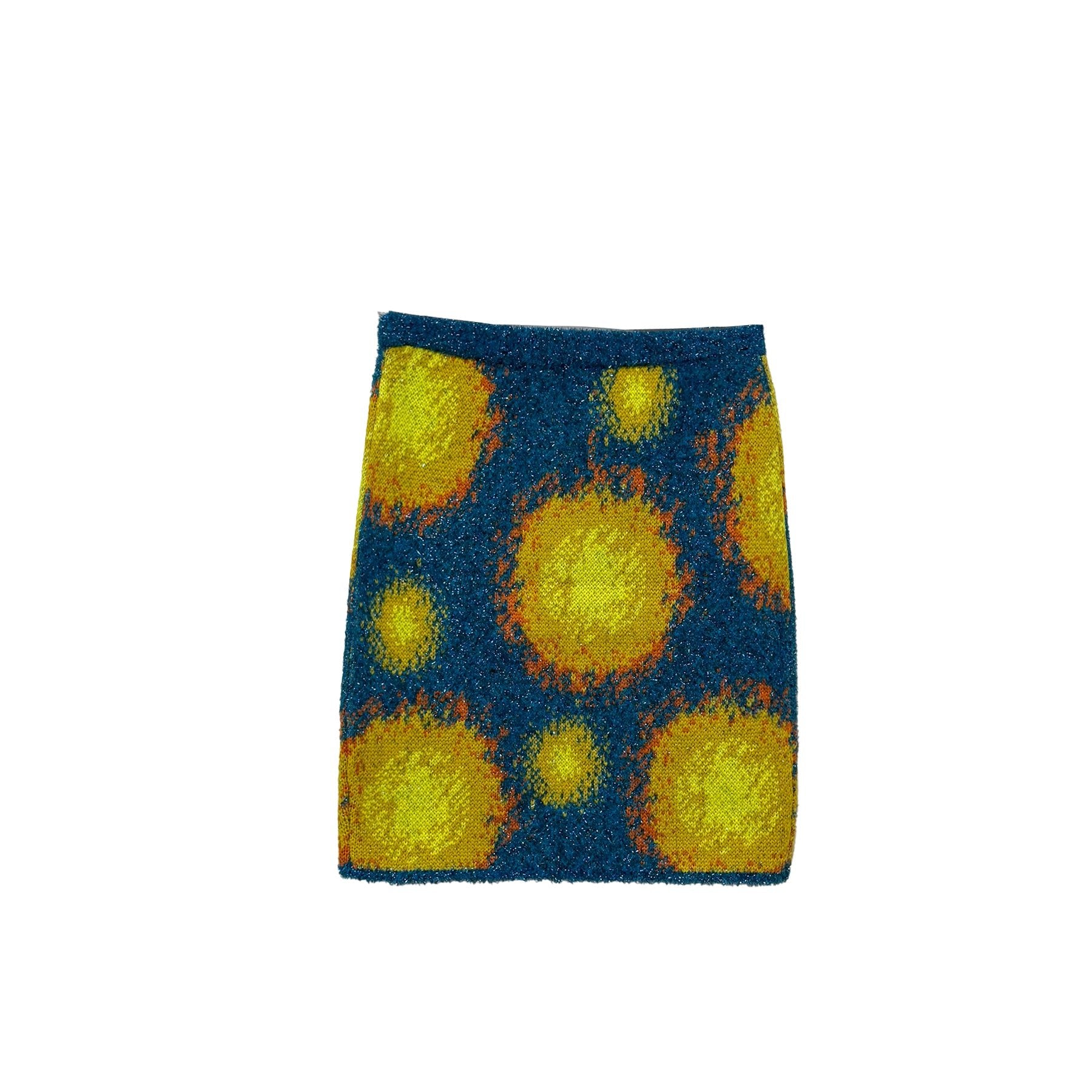 YUEQIQI - Polka Dot Mini Knit Skirt - AW23 - BLUE