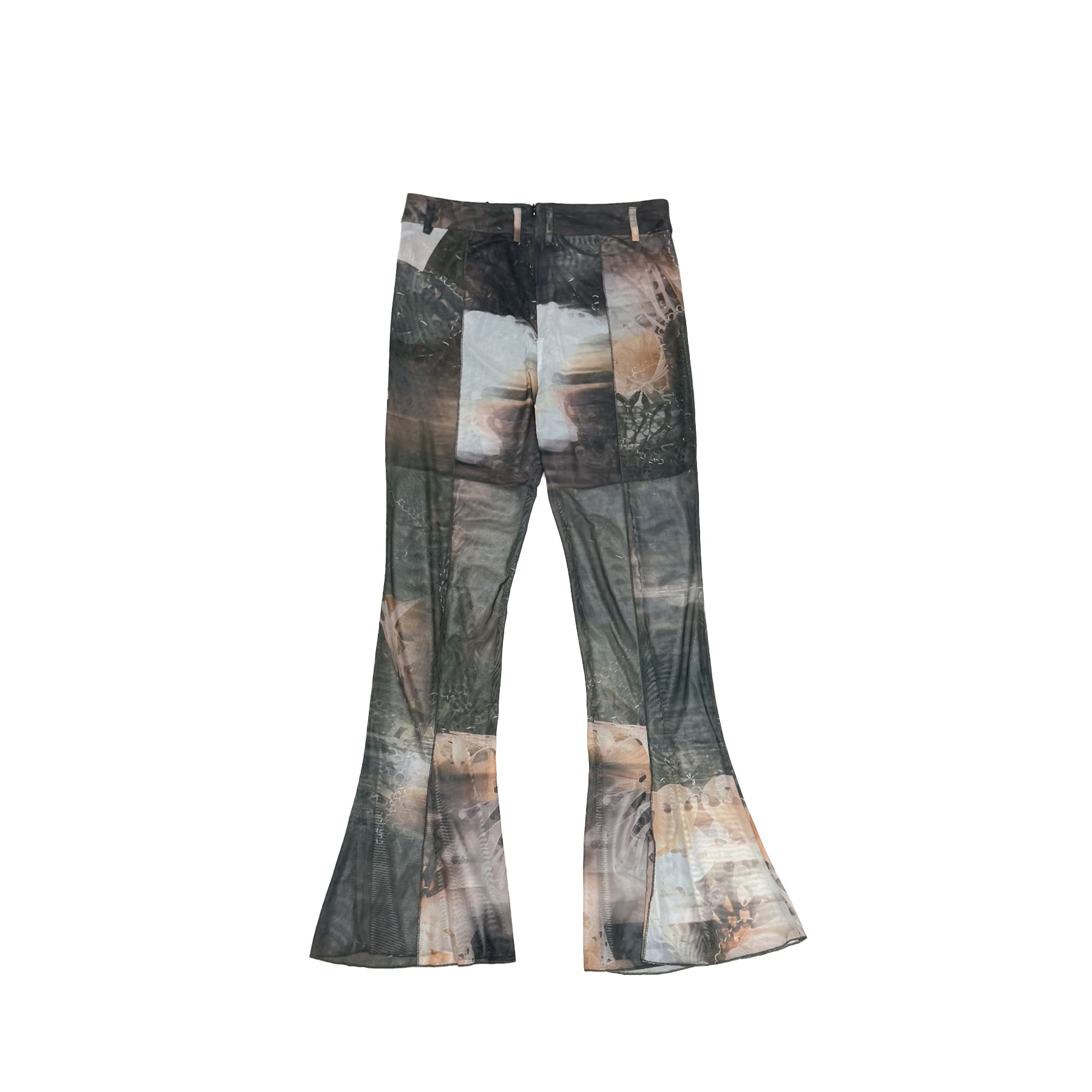 YUEQIQI - TERRARIUM TULLE FLAIRED TROUSERS - SS23 - PRINT