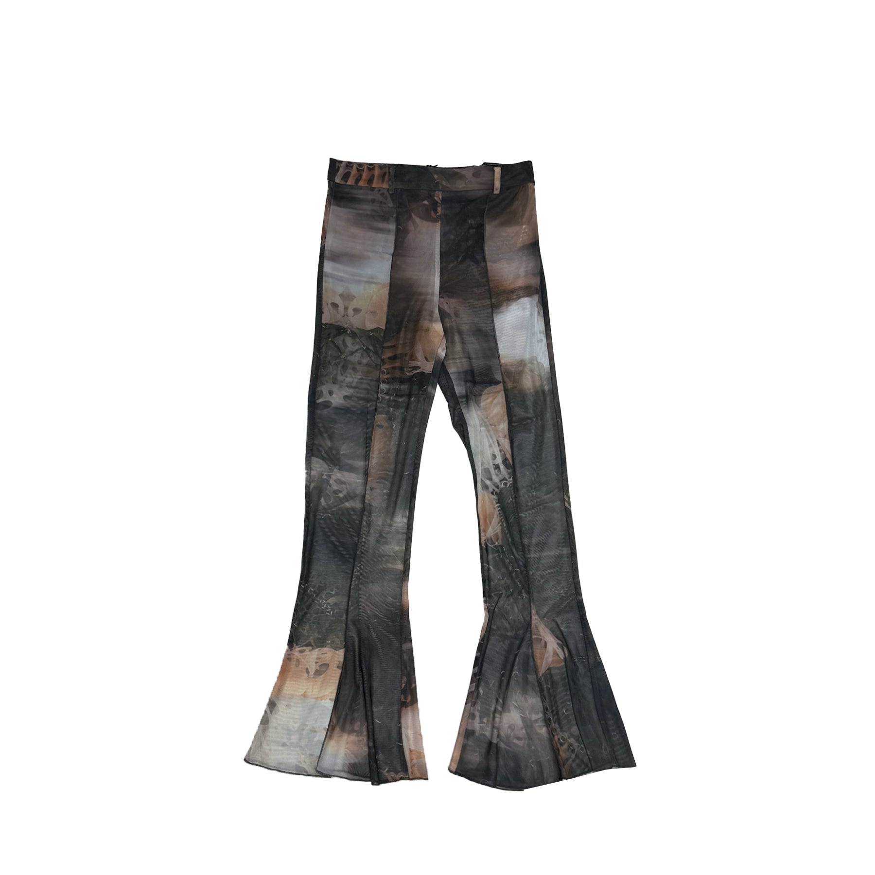 YUEQIQI - TERRARIUM TULLE FLAIRED TROUSERS - SS23 - PRINT